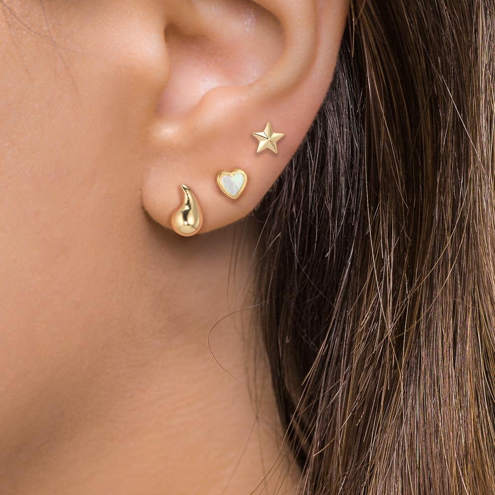 Clous d'oreilles Or jaune 9K Étoile Ø4.5 mm