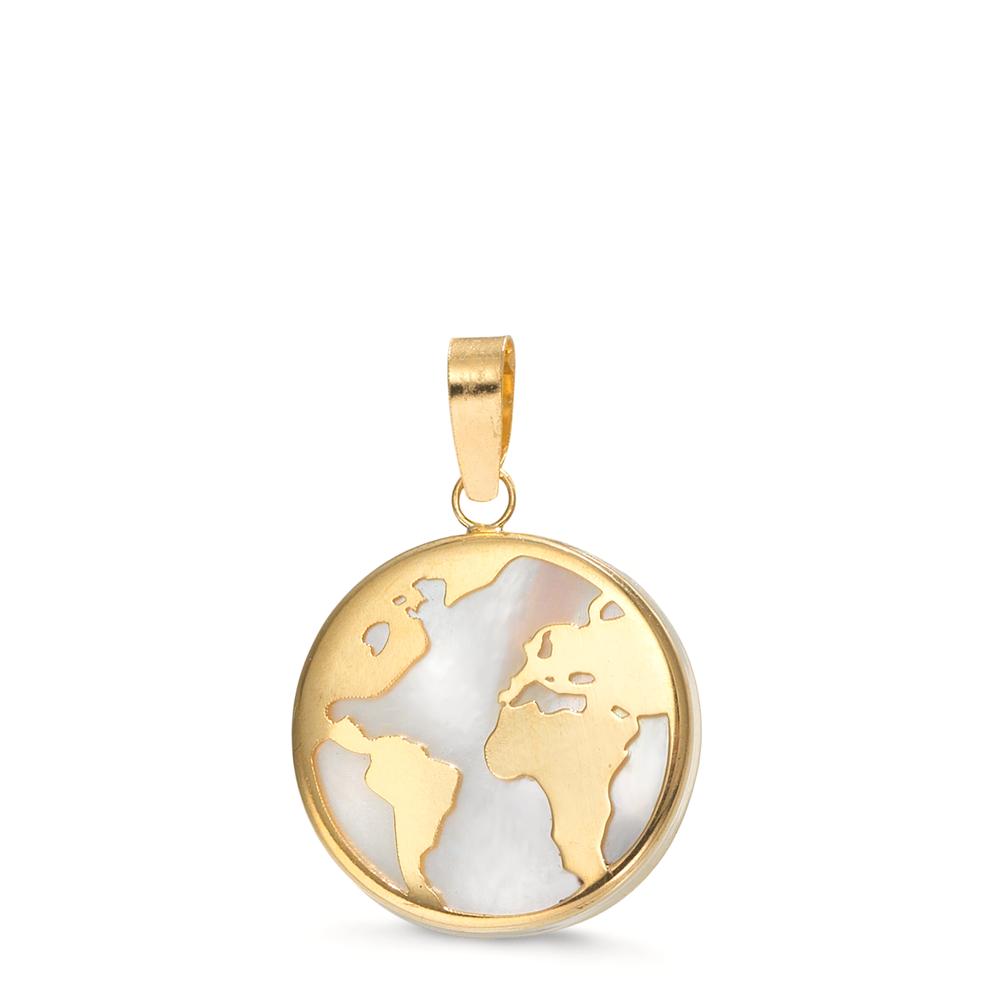 Pendentif Or jaune 18K nacre Globe Ø12 mm