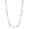 Collier Acier inoxydable Cristal blanc perle d'eau douce 90 cm
