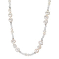 Collier Acier inoxydable Cristal blanc perle d'eau douce 45 cm