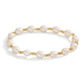 Bracelet Acier inoxydable jaune PVD perle d'eau douce 6.5-7 mm 18.5 cm