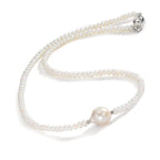 Collier Acier inoxydable perle d'eau douce, 4 mm 43 cm