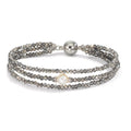 Bracelet Acier inoxydable Cristal gris perle d'eau douce 7-7.5 mm