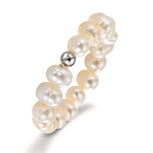 Bague Acier inoxydable perle d'eau douce, 4.5 mm