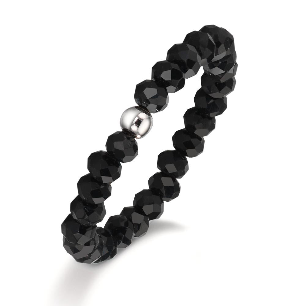 Bague Acier inoxydable Cristal noir, 3 mm