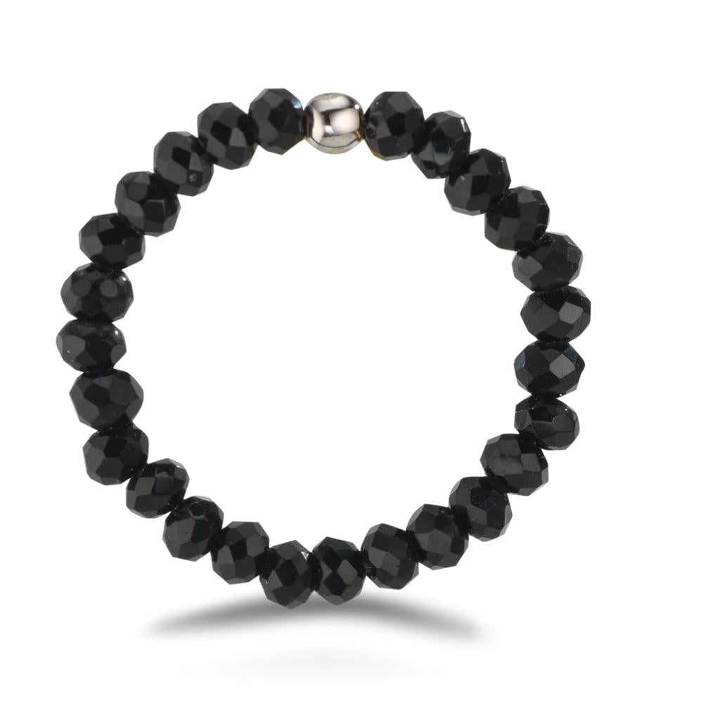 Bague Acier inoxydable Cristal noir, 3 mm