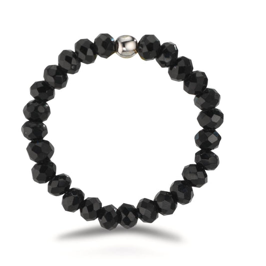 Bague Acier inoxydable Cristal noir, 3 mm