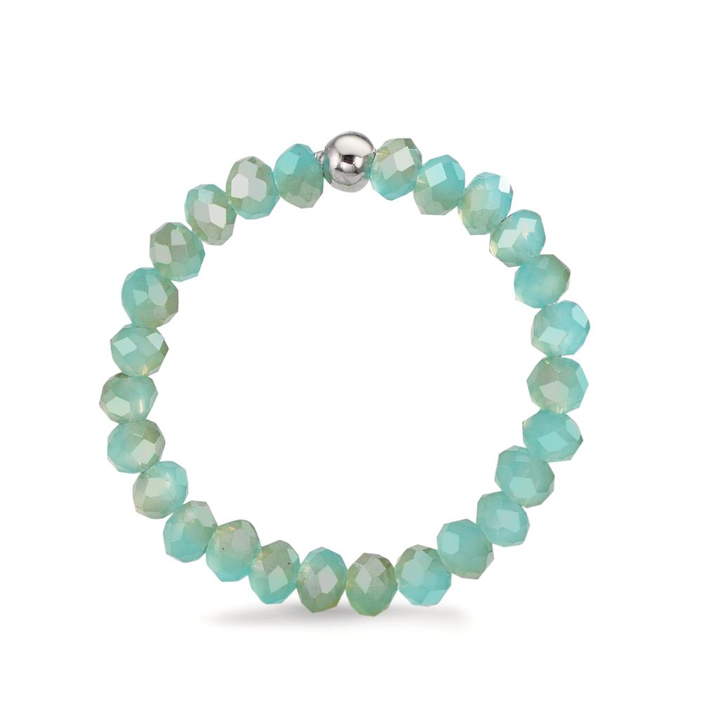 Bague Acier inoxydable Cristal turquoise, 3 mm