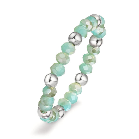 Bague Acier inoxydable Cristal turquoise, 3 mm