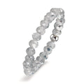 Bague Acier inoxydable Cristal argent, 3 mm
