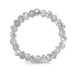 Bague Acier inoxydable Cristal argent, 3 mm