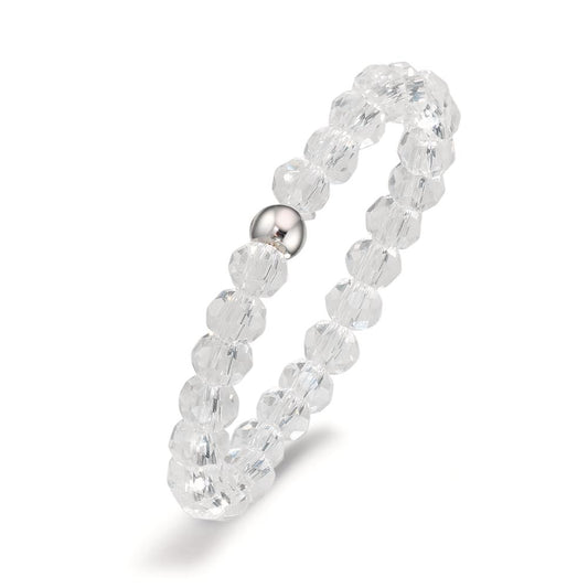 Bague Acier inoxydable Cristal blanc, 3 mm