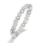 Bague Acier inoxydable Cristal blanc, 3 mm
