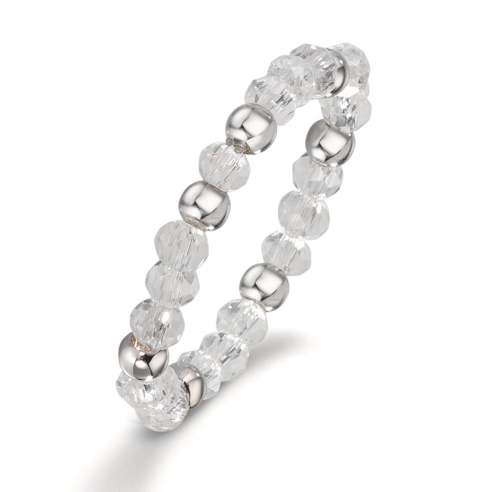 Bague Acier inoxydable Cristal blanc, 3 mm