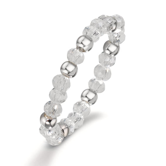 Bague Acier inoxydable Cristal blanc, 3 mm