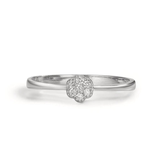 Bague Or blanc 18K Diamant 0.06 ct, 7 Pierres, w-si