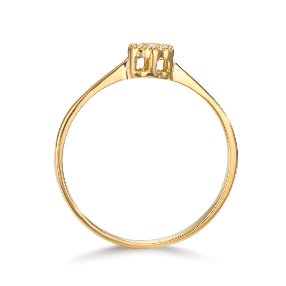 Bague Or jaune 18K Diamant 0.06 ct, 7 Pierres, w-si