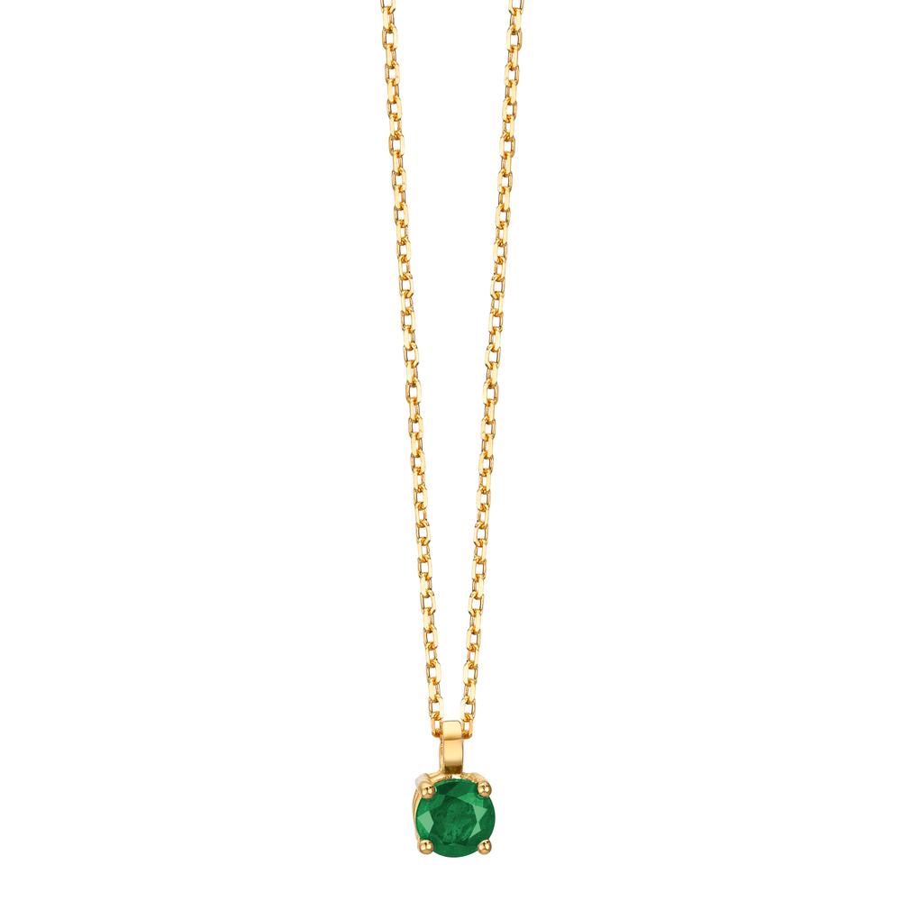 Collier Or jaune 18K Émeraude 0.22 ct 42 cm