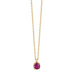 Collier Or jaune 18K Rubis 0.26 ct 42 cm