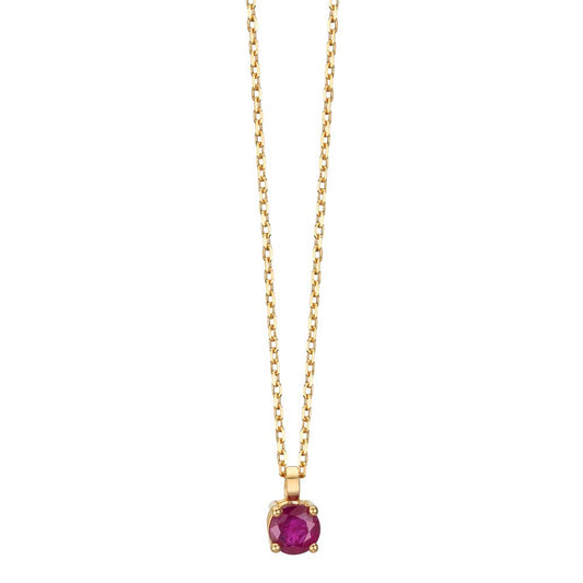 Collier Or jaune 18K Rubis 0.26 ct 42 cm