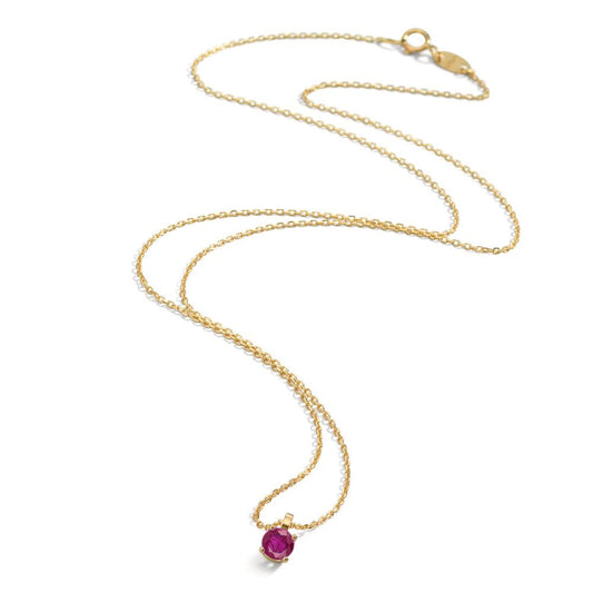 Collier Or jaune 18K Rubis 0.26 ct 42 cm