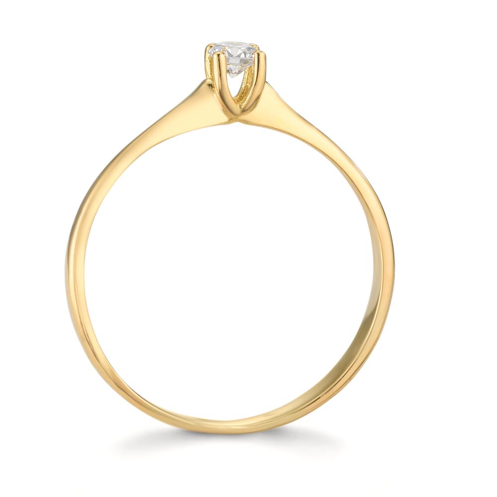 Bague solitaire Or jaune 18K Diamant 0.09 ct, w-si