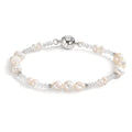 Bracelet Acier inoxydable Cristal blanc perle d'eau douce blanc