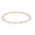 Bracelet Acier inoxydable Cristal blanc jaune PVD perle d'eau douce