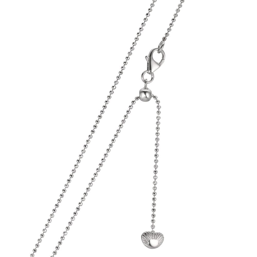 Collier Argent Rhodié perle de Tahiti, 10 mm 38-50 cm