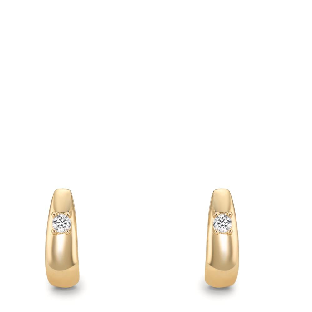 Pendant d'oreilles Or jaune 9K Zircone 2 Pierres