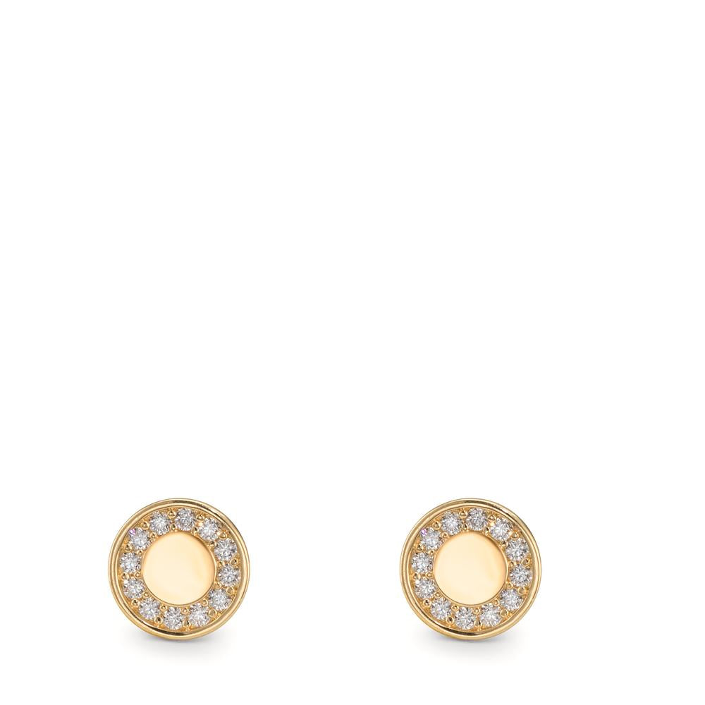 Clous d'oreilles Or jaune 9K Zircone Ø6 mm