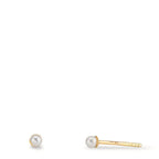 Clous d'oreilles Or jaune 9K [shining Pearls], 2 Perles 2-2.5 mm