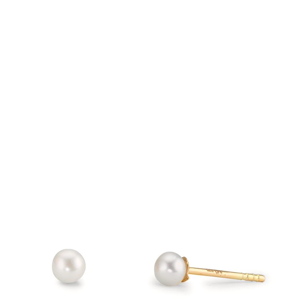 Clous d'oreilles Or jaune 9K [shining Pearls], 2 Perles 3-3.5 mm