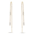 Boucles d'oreilles pendantes Or jaune 9K perle d'eau douce, 12 Perles, 2.5 mm