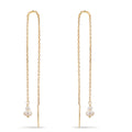Boucles d'oreilles pendantes Or jaune 9K perle d'eau douce, 4 Perles 2.5-4 mm