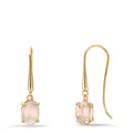 Pendant d'oreilles Or jaune 9K Quartz rose, 2 Pierres