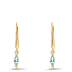 Pendant d'oreilles Or jaune 9K Topaze bleu clair, 2 Pierres