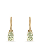 Créoles avec pendentif Or jaune 9K Améthyste vert, 2 Pierres