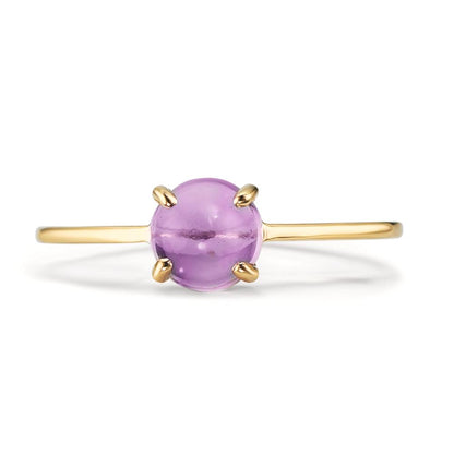 Bague Or jaune 9K Améthyste 5.5 mm