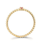 Bague Or jaune 9K Topaze rose
