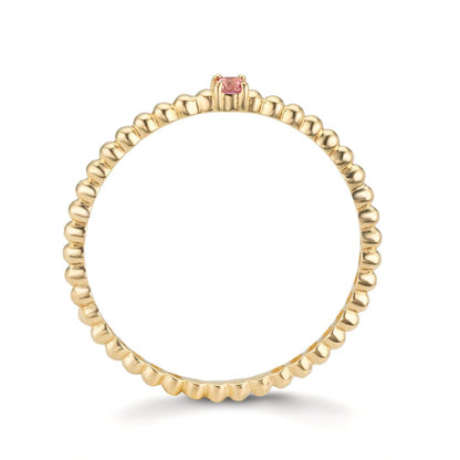 Bague Or jaune 9K Topaze rose