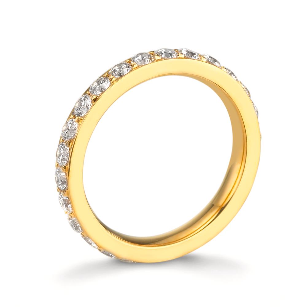 Bague d'éternité Acier inoxydable Zircone blanc jaune PVD