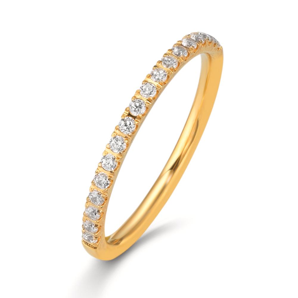 Bague d'éternité Acier inoxydable Zircone blanc, 20 Pierres jaune PVD