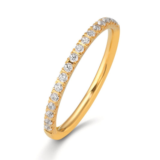 Bague d'éternité Acier inoxydable Zircone blanc, 20 Pierres jaune PVD