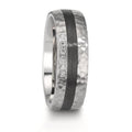 Alliance Acier inoxydable, Carbone Zircone blanc, 6 Pierres