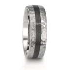 Alliance Acier inoxydable, Carbone Zircone blanc, 6 Pierres
