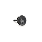 Clous d'oreille à l'unité Acier inoxydable noir PVD Cerf Ø8 mm