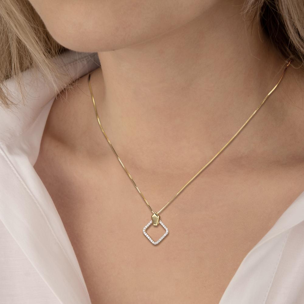 Pendentif Or jaune 18K Diamant 0.10 ct, w-si