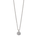 Collier Argent Zircone 7 Pierres Rhodié Fleur 38 cm