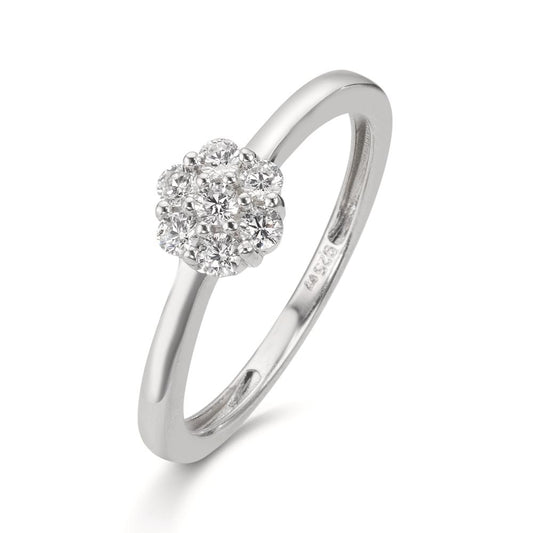 Bague Argent Zircone 7 Pierres Rhodié